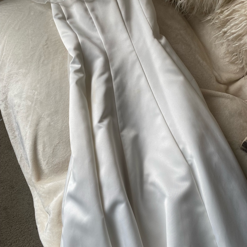 Elegant White Satin Gown